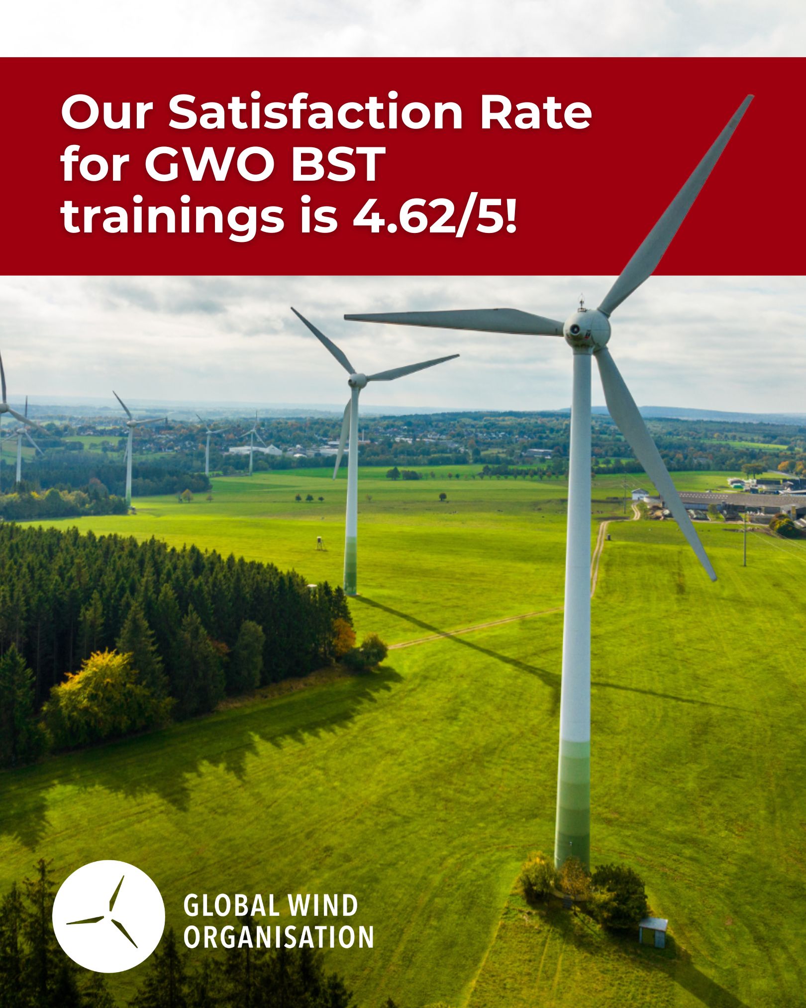Our Satisfaction Rate for GWO BST trainings is 4.62/5!